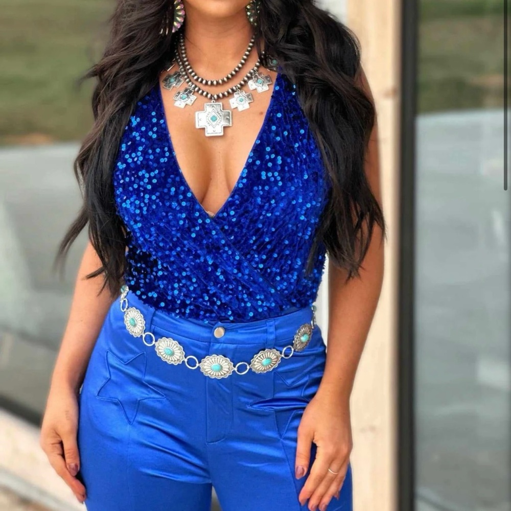 NWT Sequin Bodysuit - Blue 3x (fits like a 2x)